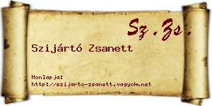 Szijártó Zsanett névjegykártya