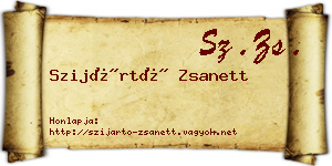 Szijártó Zsanett névjegykártya